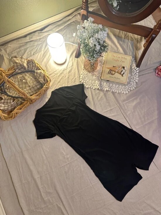 Pants - black maternity romper w/ square neck